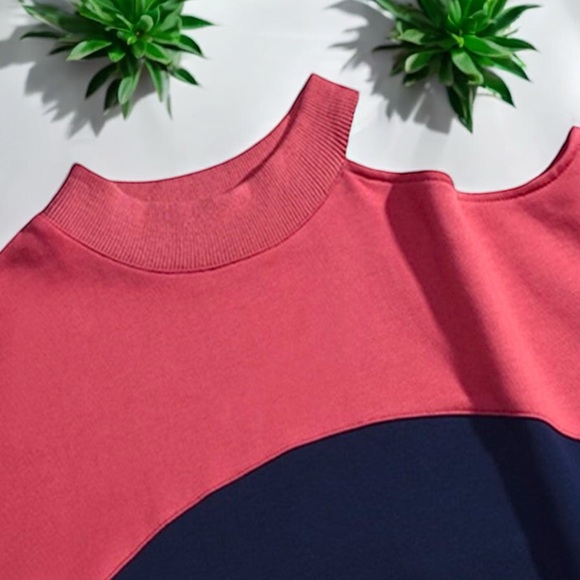 JIOH Colorblock Corset Split Joint Panelled Wide Sleeves Sweatshirt Dress - Picture 9 of 16